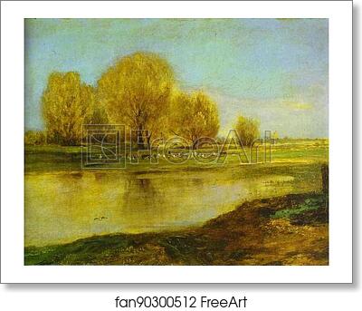 Free art print of Willows by a Pond by Alexey Savrasov