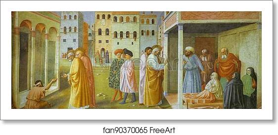 Free art print of Healing of a Cripple and the Raising of Tabitha by Masolino Da Panicale