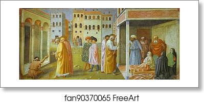 Free art print of Healing of a Cripple and the Raising of Tabitha by Masolino Da Panicale
