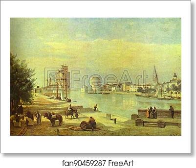 Free art print of The Port of La Rochelle / Le port de La Rochelle by Jean-Baptiste-Camille Corot
