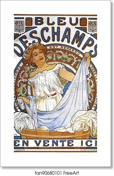 Free art print of Bleu Deschamps by Alphonse Mucha