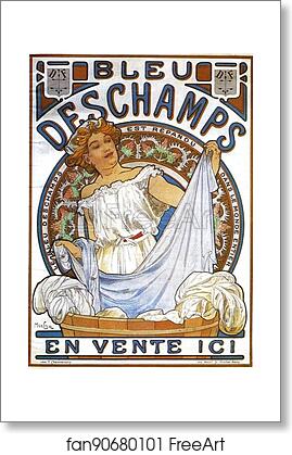 Free art print of Bleu Deschamps by Alphonse Mucha Free art print of Bleu Deschamps by Alphonse Mucha