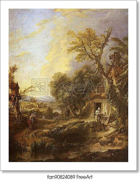 Free art print of Landscape with a Hermit by François Boucher Free art print of Landscape with a Hermit by François Boucher