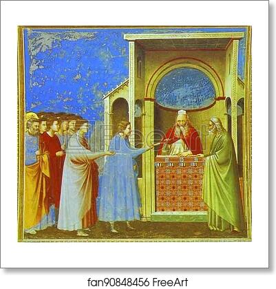 Free art print of The Bringing of the Rods by Giotto