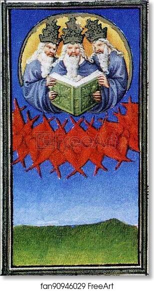 Free art print of The Belles Heures of Jean de France, Duke de Berry. Page with Duchess de Berry Praying. Detail by Limbourg Brothers