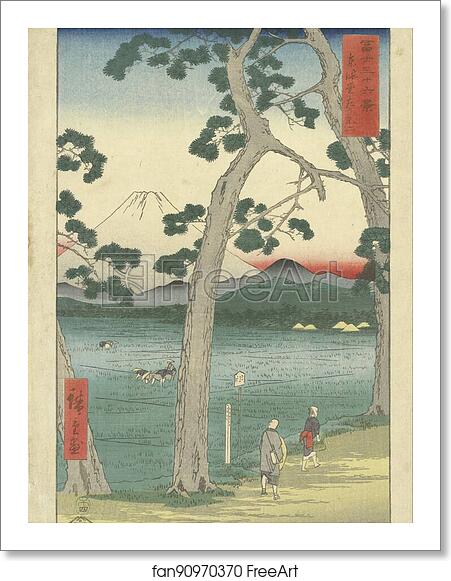 Free art print of Fuji at left from the Tokaido by Utagawa Hiroshige Free art print of Fuji at left from the Tokaido by Utagawa Hiroshige