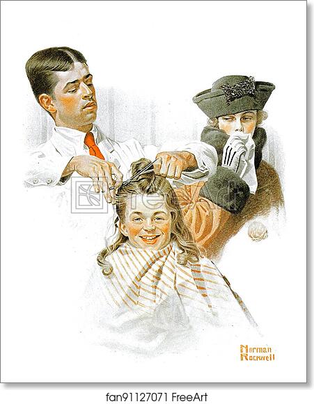 Free art print of The Haircut by Norman Rockwell Free art print of The Haircut by Norman Rockwell