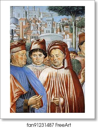 Free art print of St. Augustine Departing for Milan. Detail by Benozzo Gozzoli