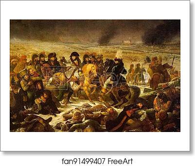 Free art print of Napoleon on the Battlefield at Eylan, February 9, 1807 by Baron Antoine-Jean Gros