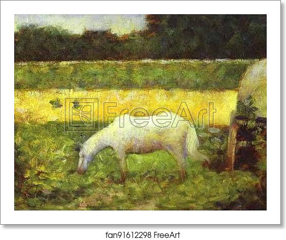 Free art print of Landscape with a Horse by Georges Seurat Free art print of Landscape with a Horse by Georges Seurat