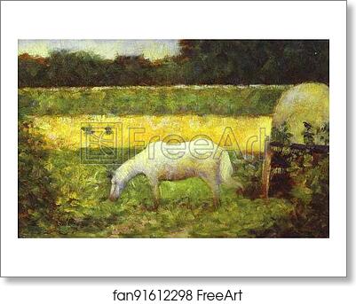 Free art print of Landscape with a Horse by Georges Seurat