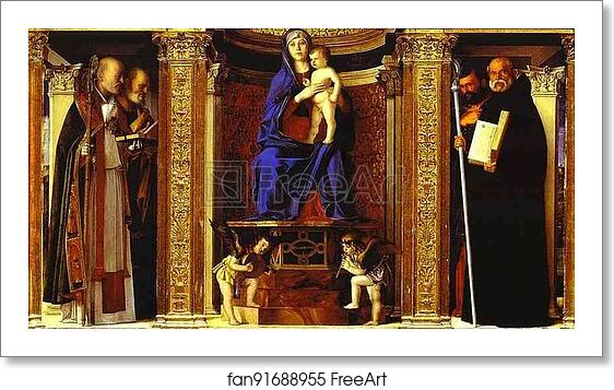 Free art print of Frari Triptych. Detail by Giovanni Bellini Free art print of Frari Triptych. Detail by Giovanni Bellini