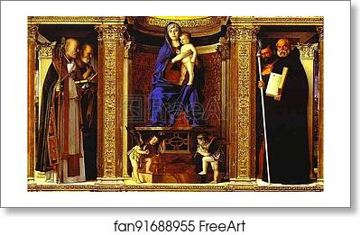 Free art print of Frari Triptych. Detail by Giovanni Bellini