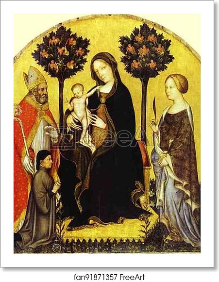 Free art print of Virgin and Child with St. Nicholas and St. Catherine by Gentile Da Fabriano