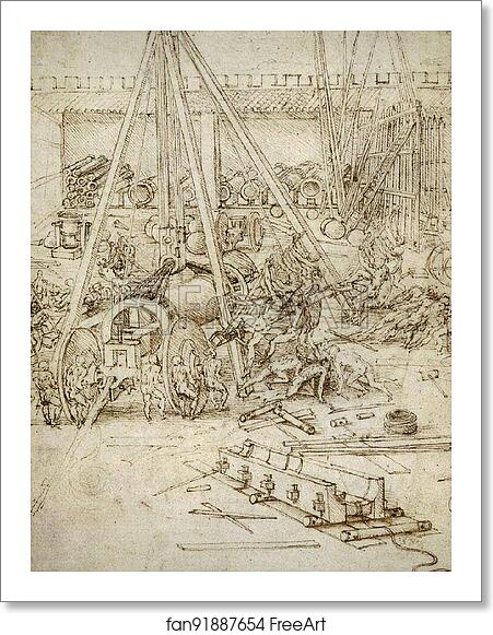 Free art print of An Artillery Park (c. 1487) by Leonardo Da Vinci Free art print of An Artillery Park (c. 1487) by Leonardo Da Vinci