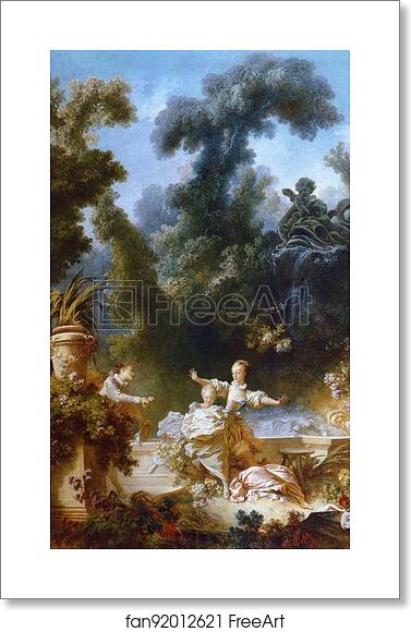 Free art print of The Pursuit. One of the panels from The Progress of Love by Jean-Honoré Fragonard