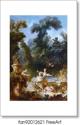 Free art print of The Pursuit. One of the panels from The Progress of Love by Jean-Honoré Fragonard
