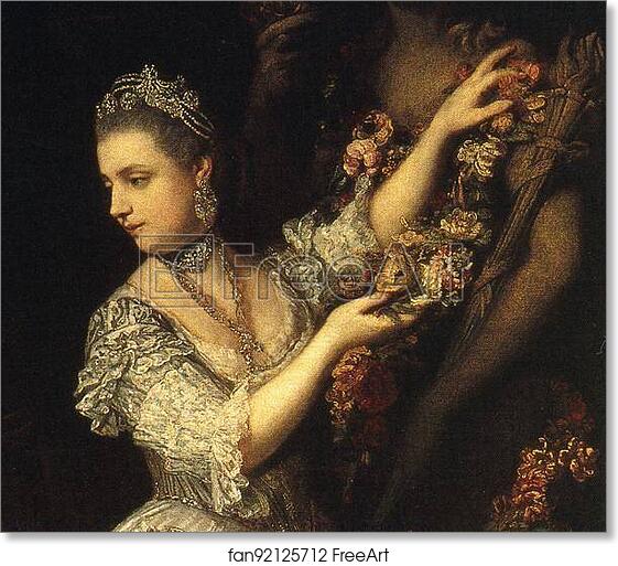 Free art print of Lady Elizabeth Keppel. Detail by Sir Joshua Reynolds