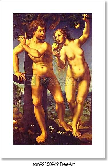 Free art print of Adam and Eve in Paradise by Jan Gossaert, Called Mabuse