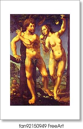 Free art print of Adam and Eve in Paradise by Jan Gossaert, Called Mabuse