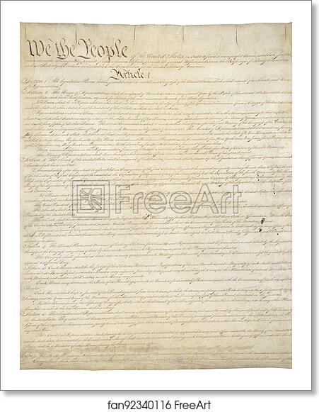 free art print of constitution of the united states page