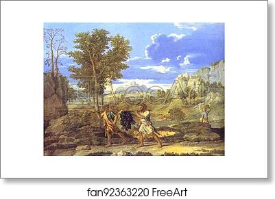 Free art print of Autumn. The Grapes from the Promised Land by Nicolas Poussin