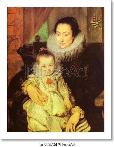 Free art print of Marie Clarisse, Wife of Jan Woverius, with Their Child by Sir Anthony Van Dyck