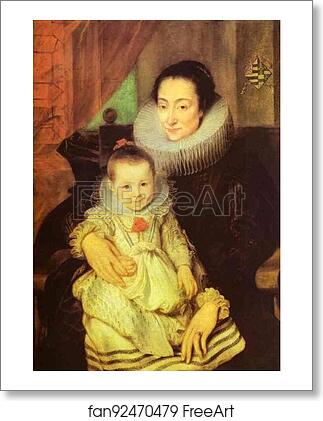 Free art print of Marie Clarisse, Wife of Jan Woverius, with Their Child by Sir Anthony Van Dyck