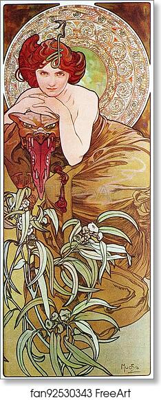 Free art print of Emerald by Alphonse Mucha