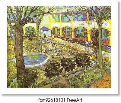 Free art print of The Courtyard of the Hospital in Arles by Vincent Van Gogh