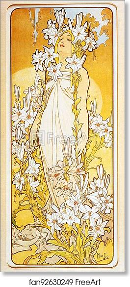 Free art print of Lily by Alphonse Mucha
