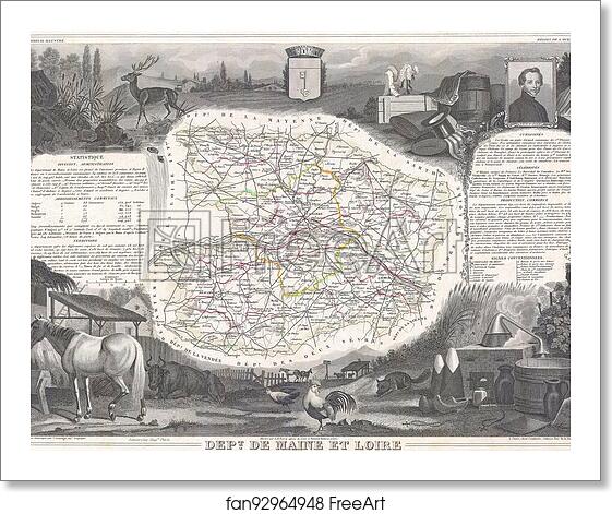 Free art print of Dept- De Maine et Loire by Victor Jules Levasseur Free art print of Dept- De Maine et Loire by Victor Jules Levasseur