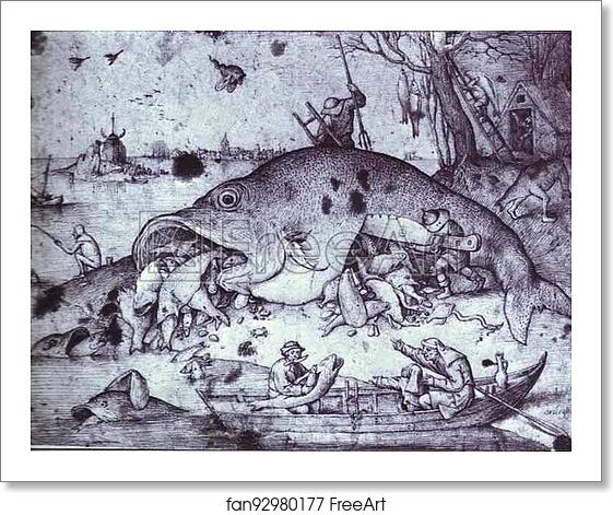 Free art print of Big Fish Eat Little Fish by Pieter Bruegel The Elder