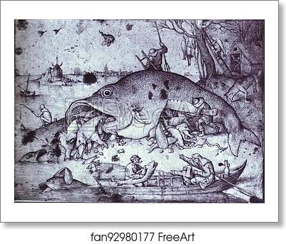 Free art print of Big Fish Eat Little Fish by Pieter Bruegel The Elder