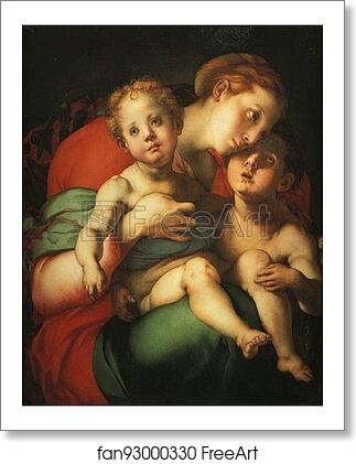 Free art print of Madonna and Child with the Young St. John (Caritas) by Jacopo Carrucci, Known As Pontormo