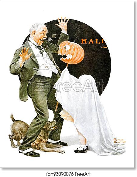 Free art print of Halloween by Norman Rockwell