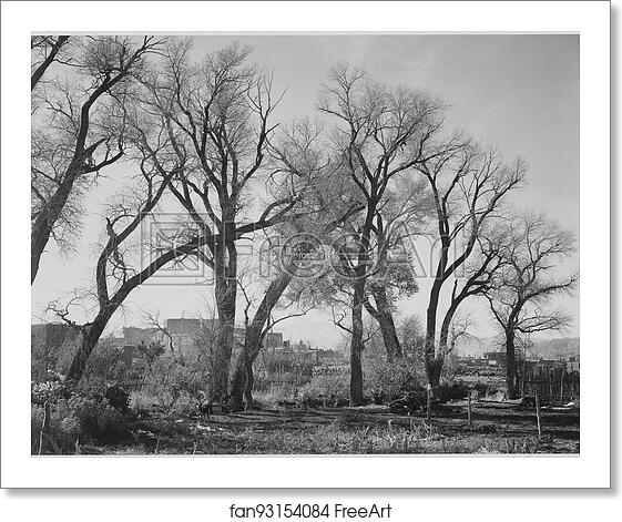 Free art print of At Taos Pueblo [National Historic Landmark]. New Mexico.  Photographs of National Parks and Monuments, compiled 1941 - 1942, documenting the period ca. 1933 - 1942. by Ansel Adams (1902-1984)