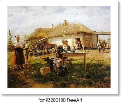 Free art print of Teacher Arriving at a Village by Vladimir Makovsky