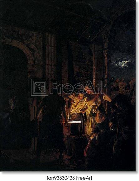 Free art print of A Blacksmith's Shop by Joseph Wright Of Derby