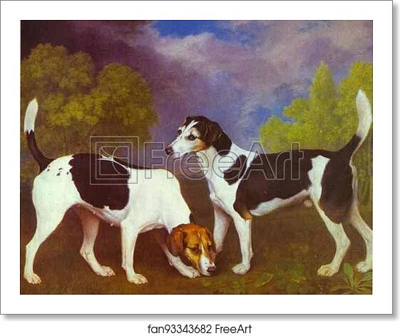 Free art print of Hound and Bitch in a Landscape by George Stubbs Free art print of Hound and Bitch in a Landscape by George Stubbs