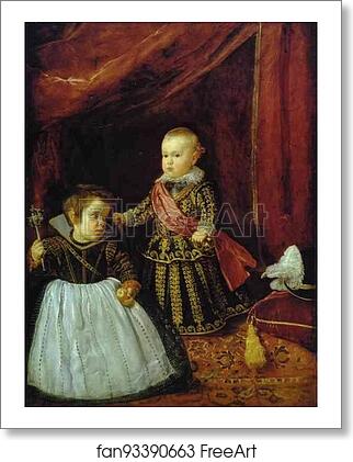 Free art print of Prince Baltasar Carlos with a Dwarf by Diego Velázquez