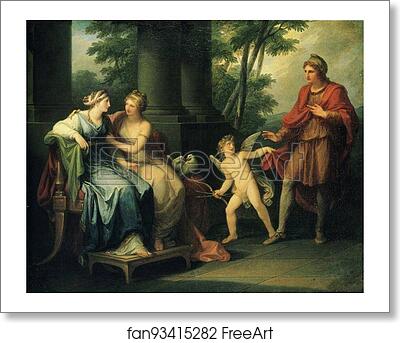 Free art print of Venus Persuades Helen to Fall in Love with Paris by Angelica Kauffman