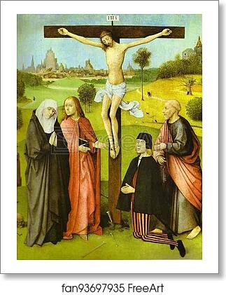 Free art print of Christ on Cross with Donors and Saints by Hieronymus Bosch