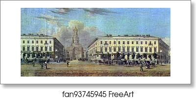Free art print of Panorama of the Nevsky Prospect. Detail by Vasily Sadovnikov