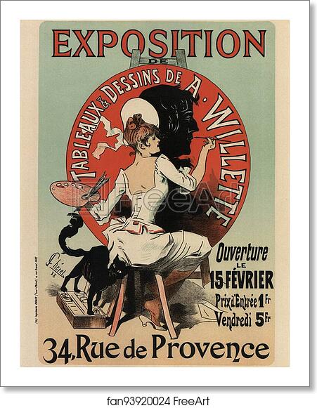 Free art print of Exposition de Tableaux & Dessins de A. Willette by Jules Chéret Free art print of Exposition de Tableaux & Dessins de A. Willette by Jules Chéret