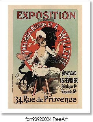 Free art print of Exposition de Tableaux & Dessins de A. Willette by Jules Chéret Free art print of Exposition de Tableaux & Dessins de A. Willette by Jules Chéret