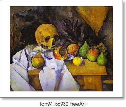 Free art print of Still Life with a Skull by Paul Cézanne
