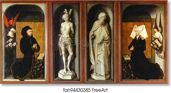 Free art print of Beaune Altarpiece, exterior without the upper wings by Rogier Van Der Weyden