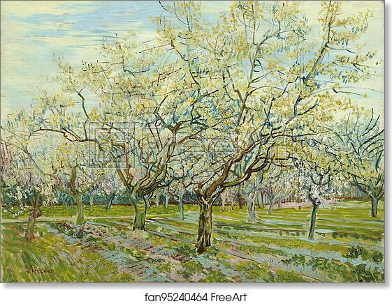 Free art print of The white orchard by Vincent Van Gogh