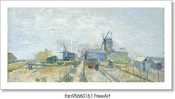 Free art print of Montmartre: mills and vegetable gardens by Vincent Van Gogh Free art print of Montmartre: mills and vegetable gardens by Vincent Van Gogh